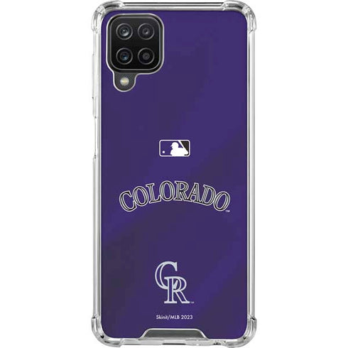 MLB Colorado Rockies Alternate/Away Jersey Galaxy A12 Clear Case