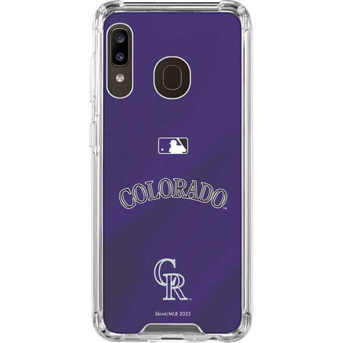 MLB Colorado Rockies Alternate/Away Jersey Galaxy A30 Clear Case