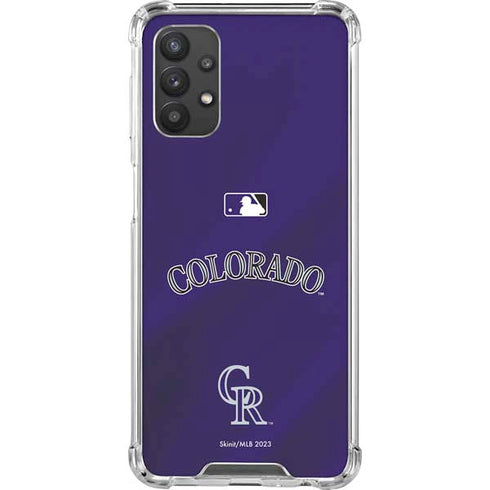 MLB Colorado Rockies Alternate/Away Jersey Galaxy A32 5G Clear Case