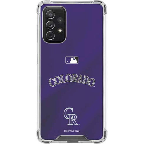 MLB Colorado Rockies Alternate/Away Jersey Galaxy A72 5G Clear Case