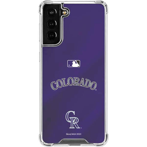 MLB Colorado Rockies Alternate/Away Jersey Galaxy S22 Plus Clear Case