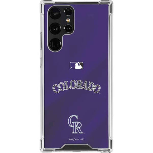 MLB Colorado Rockies Alternate/Away Jersey Galaxy S22 Ultra Clear Case
