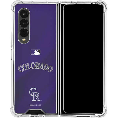 MLB Colorado Rockies Alternate/Away Jersey Galaxy Z Fold4 5G Clear Case