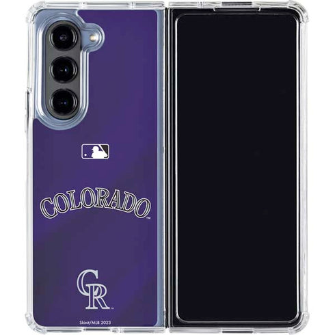 MLB Colorado Rockies Alternate/Away Jersey Galaxy Z Fold5 5G Clear Case