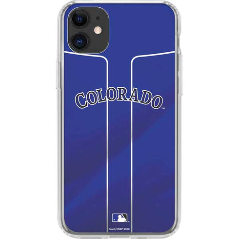 MLB Colorado Rockies Alternate/Away Jersey iPhone 11 Clear Case