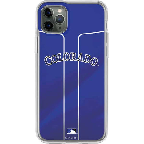 MLB Colorado Rockies Alternate/Away Jersey iPhone 11 Pro Max Clear Case