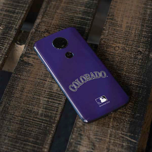 MLB Colorado Rockies Alternate/Away Jersey Moto E5 Plus Skin