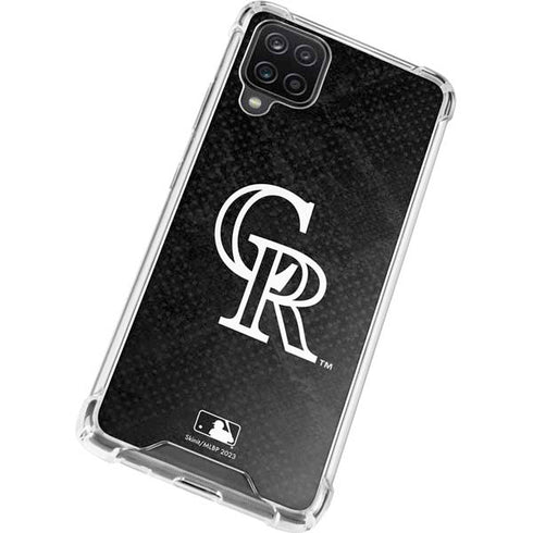 MLB Colorado Rockies Dark Wash Galaxy A12 Clear Case