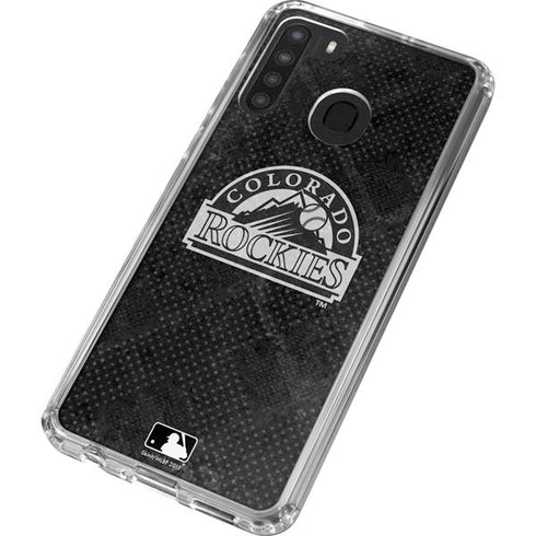 MLB Colorado Rockies Dark Wash Galaxy A21 Clear Case