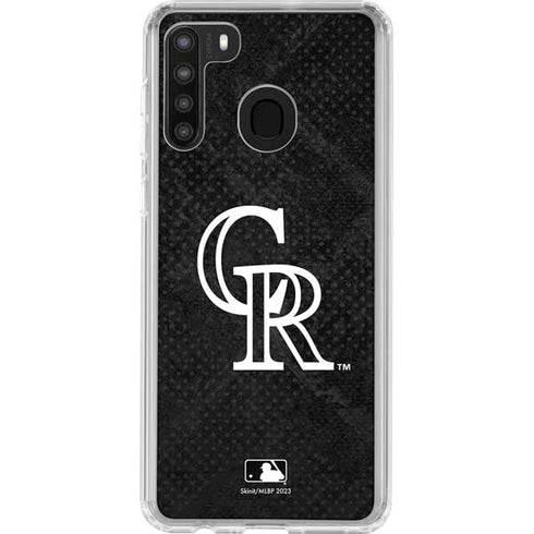 MLB Colorado Rockies Dark Wash Galaxy A21 Clear Case