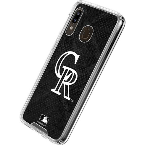 MLB Colorado Rockies Dark Wash Galaxy A30 Clear Case