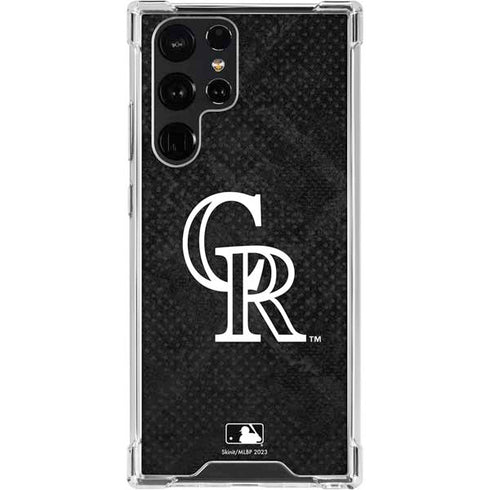MLB Colorado Rockies Dark Wash Galaxy S22 Ultra Clear Case
