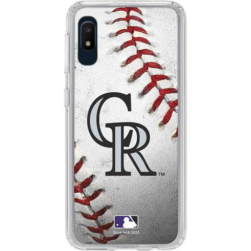 MLB Colorado Rockies Game Ball Galaxy A10e Clear Case