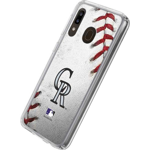 MLB Colorado Rockies Game Ball Galaxy A20 Clear Case