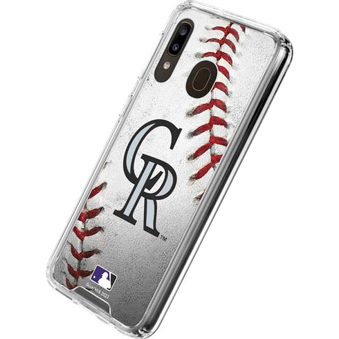 MLB Colorado Rockies Game Ball Galaxy A30 Clear Case