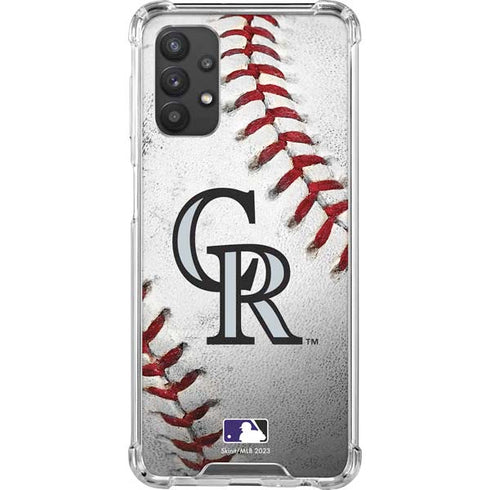 MLB Colorado Rockies Game Ball Galaxy A32 5G Clear Case
