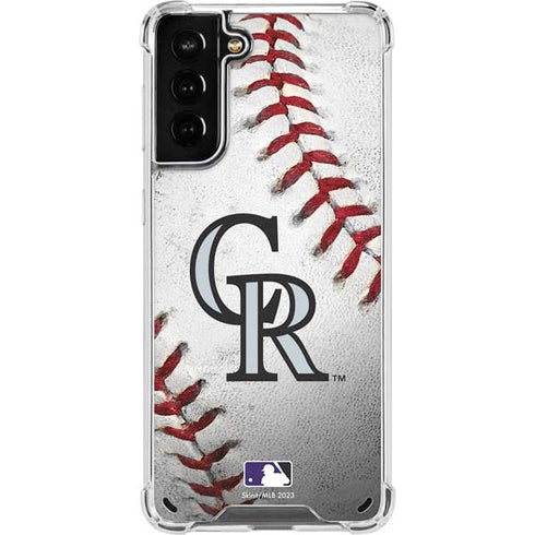 MLB Colorado Rockies Game Ball Galaxy S21 Plus 5G Clear Case