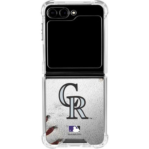 MLB Colorado Rockies Game Ball Galaxy Z Flip5 5G Clear Case