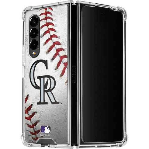 MLB Colorado Rockies Game Ball Galaxy Z Fold4 5G Clear Case