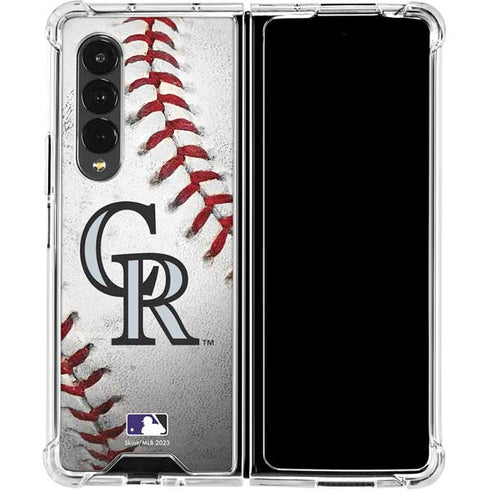 MLB Colorado Rockies Game Ball Galaxy Z Fold4 5G Clear Case