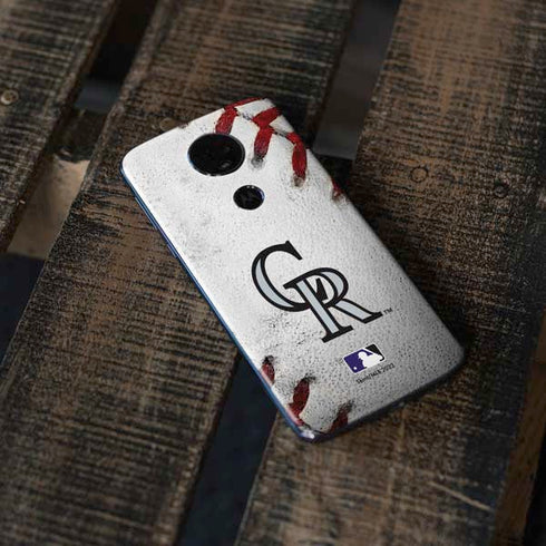 MLB Colorado Rockies Game Ball Moto E5 Plus Skin