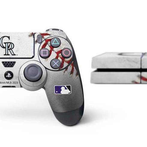 MLB Colorado Rockies Game Ball PS4 Console and Controller Bundle Skin