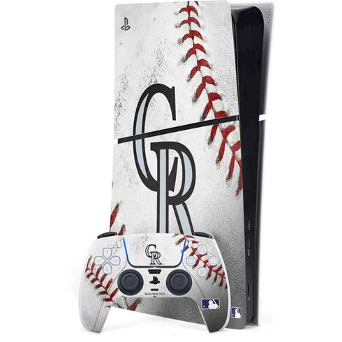 MLB Colorado Rockies Game Ball PS5 Slim Digital Edition Console Skin
