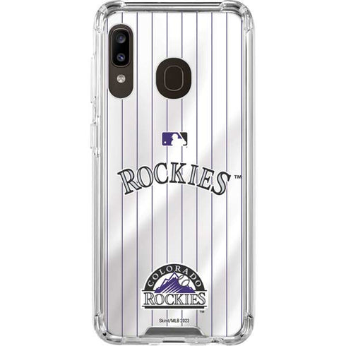 MLB Colorado Rockies Home Jersey Galaxy A30 Clear Case