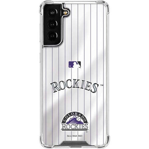 MLB Colorado Rockies Home Jersey Galaxy S21 FE Clear Case