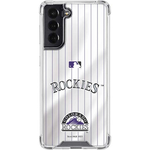 MLB Colorado Rockies Home Jersey Galaxy S22 Clear Case