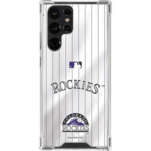 MLB Colorado Rockies Home Jersey Galaxy S22 Ultra Clear Case