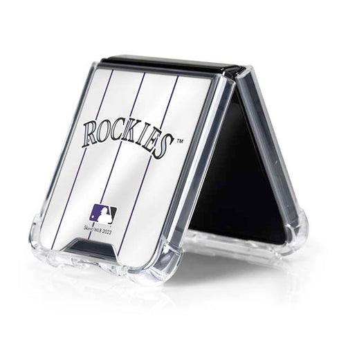 MLB Colorado Rockies Home Jersey Galaxy Z Flip5 5G Clear Case