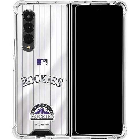 MLB Colorado Rockies Home Jersey Galaxy Z Fold4 5G Clear Case