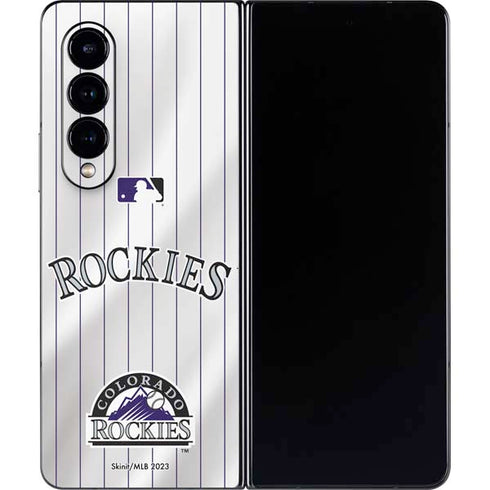 MLB Colorado Rockies Home Jersey Galaxy Z Fold4 5G Skin