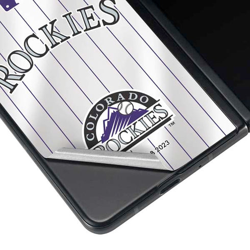 MLB Colorado Rockies Home Jersey Galaxy Z Fold4 5G Skin