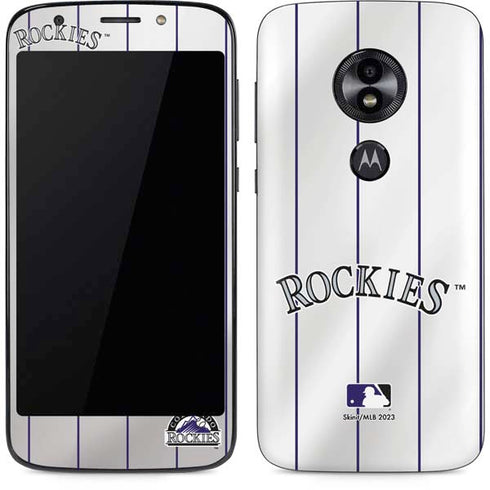 MLB Colorado Rockies Home Jersey Moto E5 Play Skin