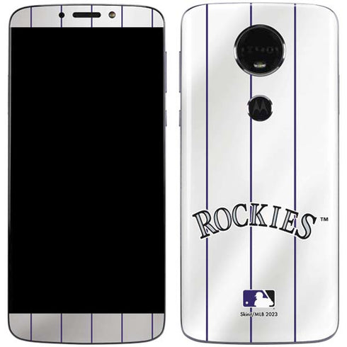 MLB Colorado Rockies Home Jersey Moto E5 Plus Skin