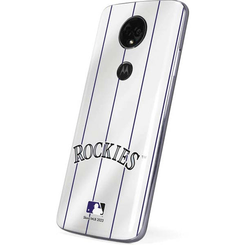 MLB Colorado Rockies Home Jersey Moto E5 Plus Skin
