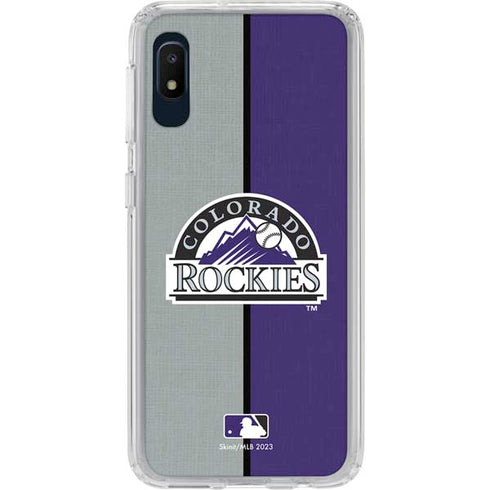 MLB Colorado Rockies Split Galaxy A10e Clear Case