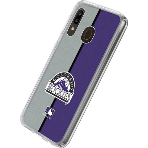 MLB Colorado Rockies Split Galaxy A20 Clear Case