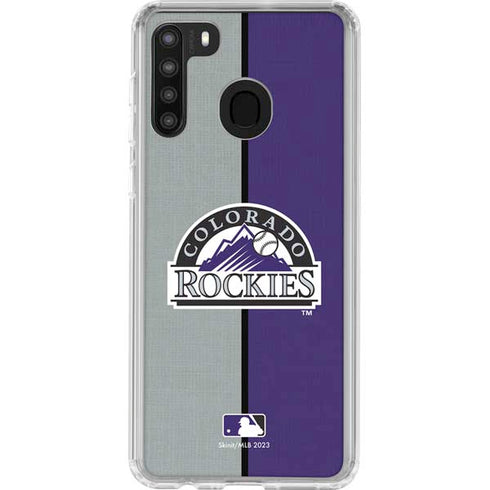 MLB Colorado Rockies Split Galaxy A21 Clear Case