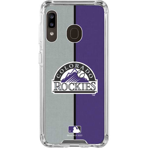MLB Colorado Rockies Split Galaxy A30 Clear Case