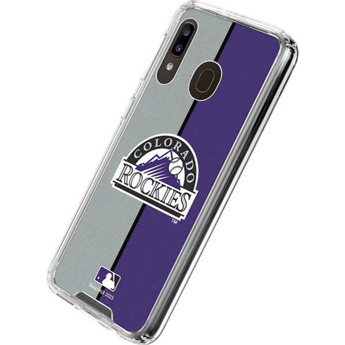 MLB Colorado Rockies Split Galaxy A30 Clear Case