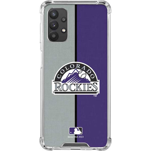 MLB Colorado Rockies Split Galaxy A32 5G Clear Case