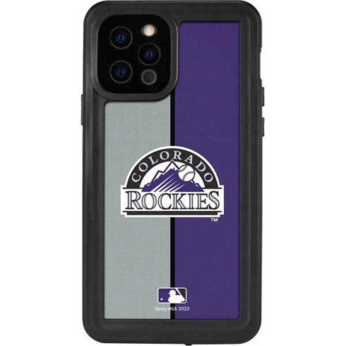 MLB Colorado Rockies Split iPhone 12 Pro Waterproof Case