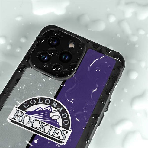 MLB Colorado Rockies Split iPhone 14 Pro Waterproof Case