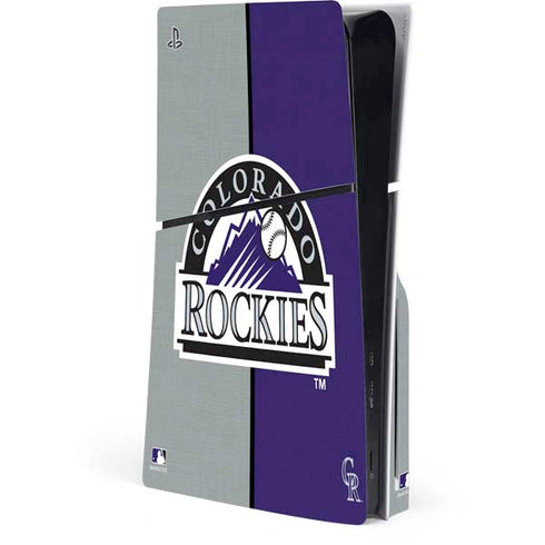 MLB Colorado Rockies Split PS5 Slim Disk Console Skin