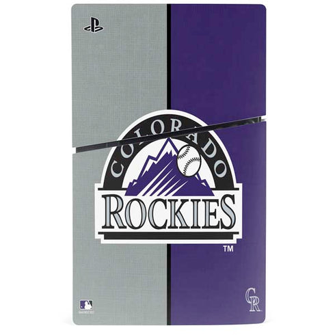 MLB Colorado Rockies Split PS5 Slim Disk Console Skin