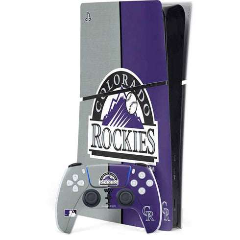 MLB Colorado Rockies Split PS5 Slim Digital Edition Bundle Skin
