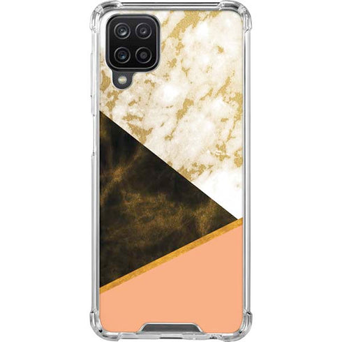 Colored Marble Galaxy A12 Clear Case